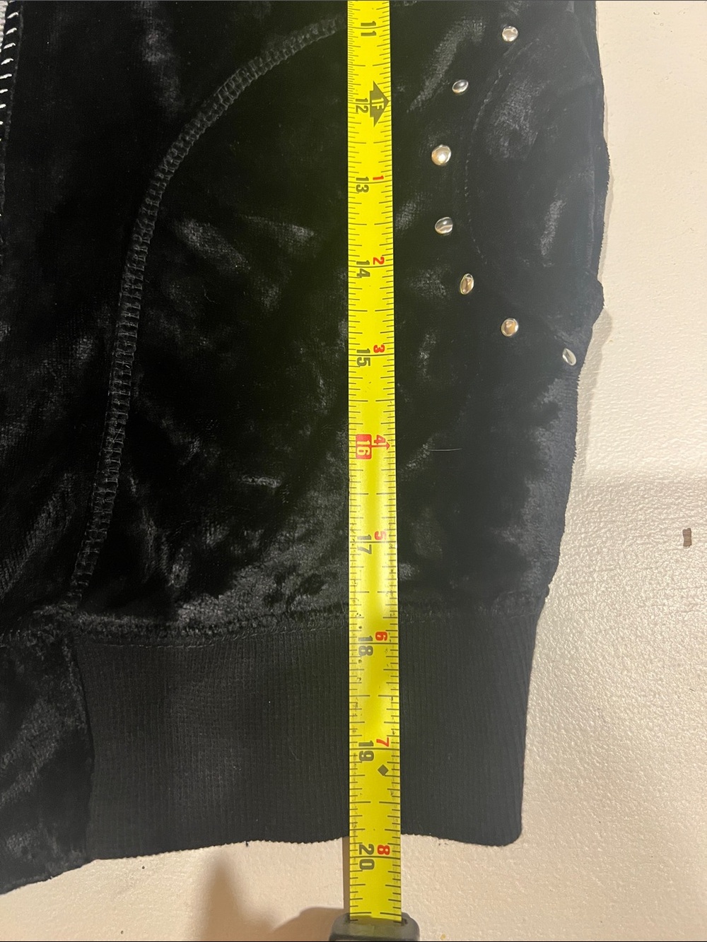 BCBGMaxAzria  Y2K 90s black rhinestone silver embellished Velour Track Suit M - Picture 16 of 16